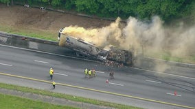 Trailer fire on I-75 southbound near Allatoona Lake snarls afternoon traffic