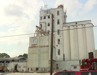 Firefighters battle a blaze at a mill near downtown Chamblee on May 31, 2023.