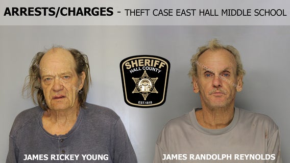 Deputies: 2 men charged with stealing from Hall County middle school