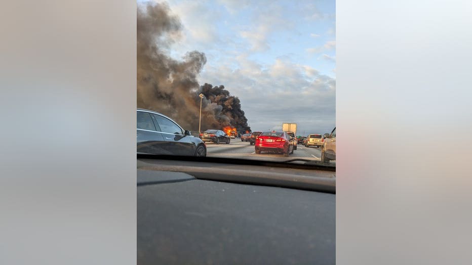 All lanes reopen after fiery crash shuts down I-85 NB Friday night - FOX 5 Atlanta