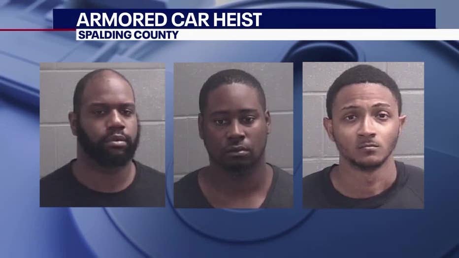 Jonathan Demont, Lakeith English and Maurice Lewis are accused of holding up the driver of an armored car at the Ross store in Griffin on May 15, 2023.
