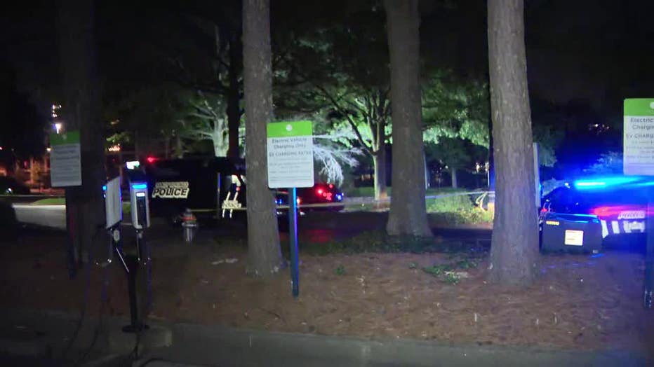 Sandy Springs Police investigate after a one-year-old girl was pulled from a pond on May 11, 2023.