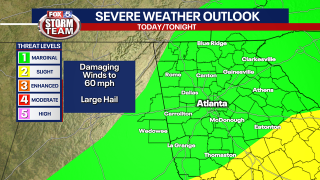 Storm system bringing heavy rains, possible damaging winds to Georgia throughout the week