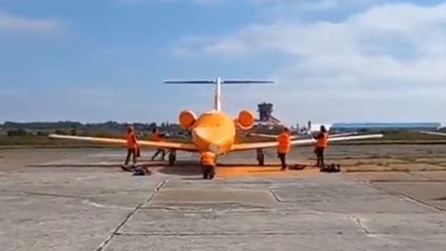 Climate activists spray-paint private plane in Germany