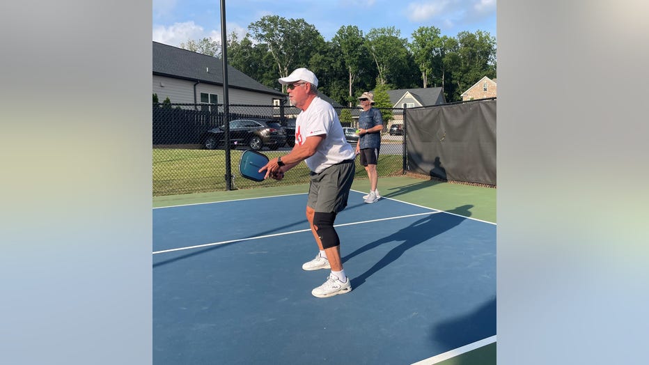 70-year-old man plays pickle ball