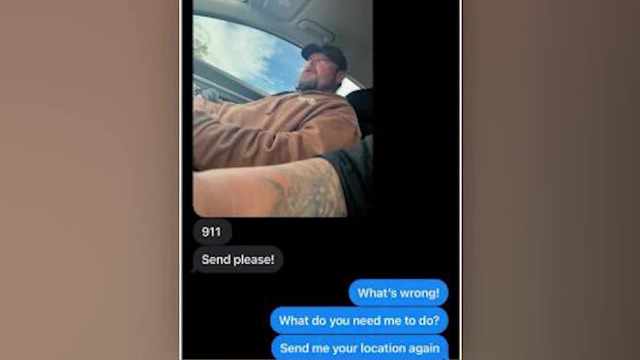 Talija Campbell said she called 911 just after 1 p.m. when her husband, a father of two, l texted his location and a photo of a man sitting next to him in his car. Then he sent messages saying "911" and "Send Please!" She called the emergency number.