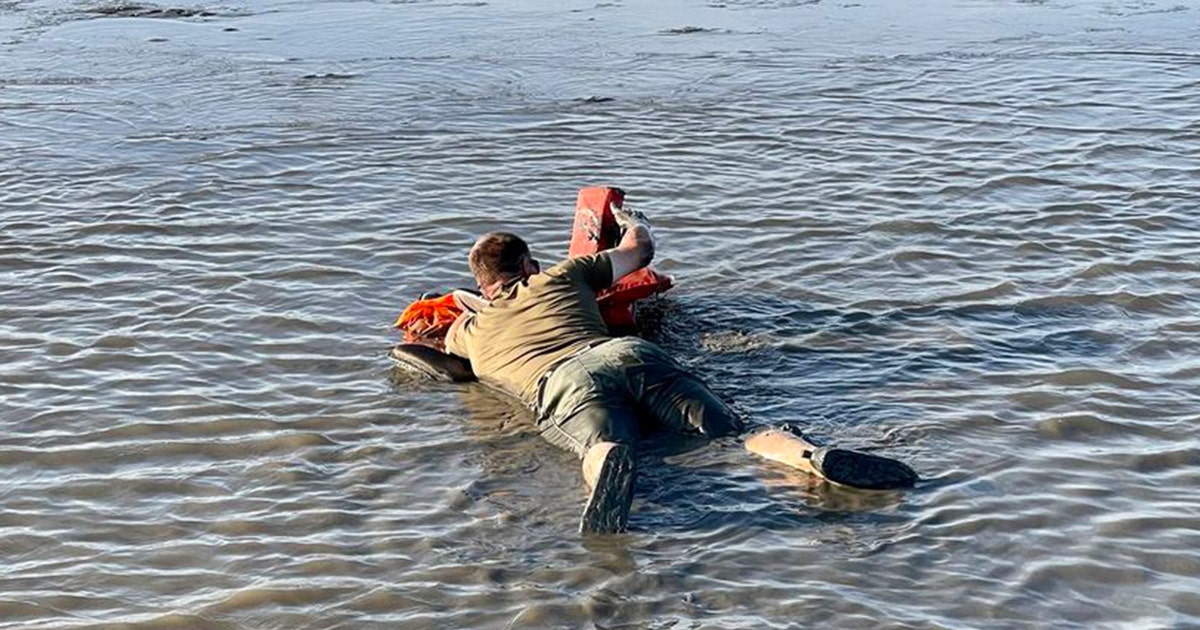 Wooden Raft Rescued Wildlife officials use rafts made of life jackets to rescue stranded ...