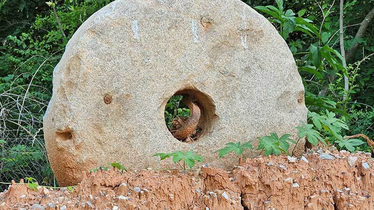 19th-century millstone found during Atlanta BeltLine construction