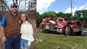 Engaged volunteer firefighters seriously injured in crash in Upson County