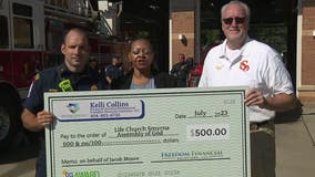 Smyrna firefighter receives Do Good Hero award and check for charity