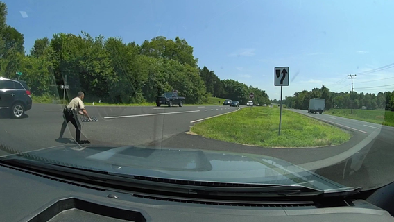 Spike strip depletes vehicle tires during pursuit in Stafford County