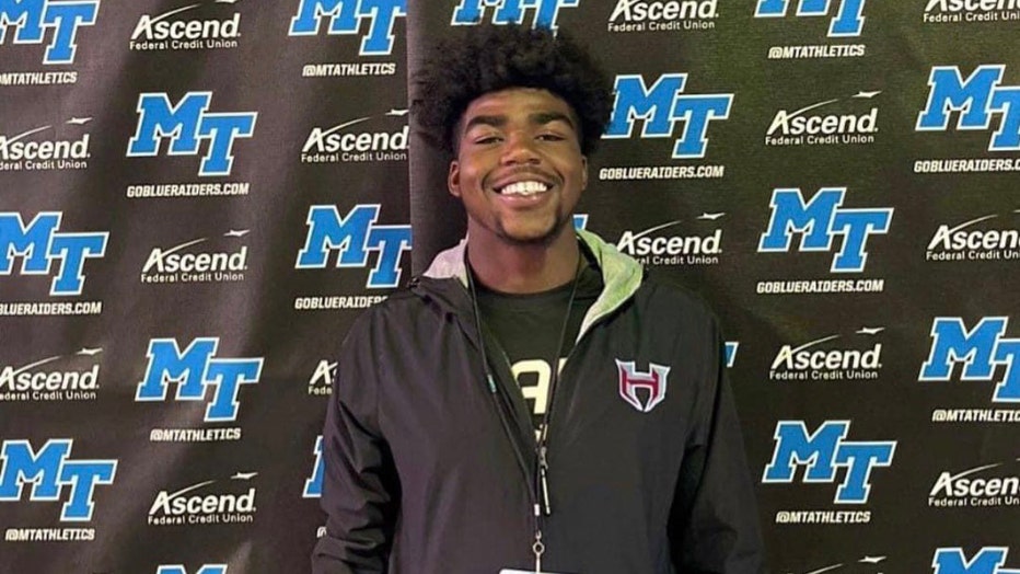 Antwon Carter posed for a photo during a tour of Middle Tennessee Blue Raiders football program and facilities on Oct. 15, 2022.