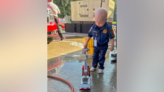 3-year-old boy battling cancer named honorary Cherokee County firefighter