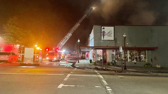 Fire rips through historic building in downtown Covington Friday night