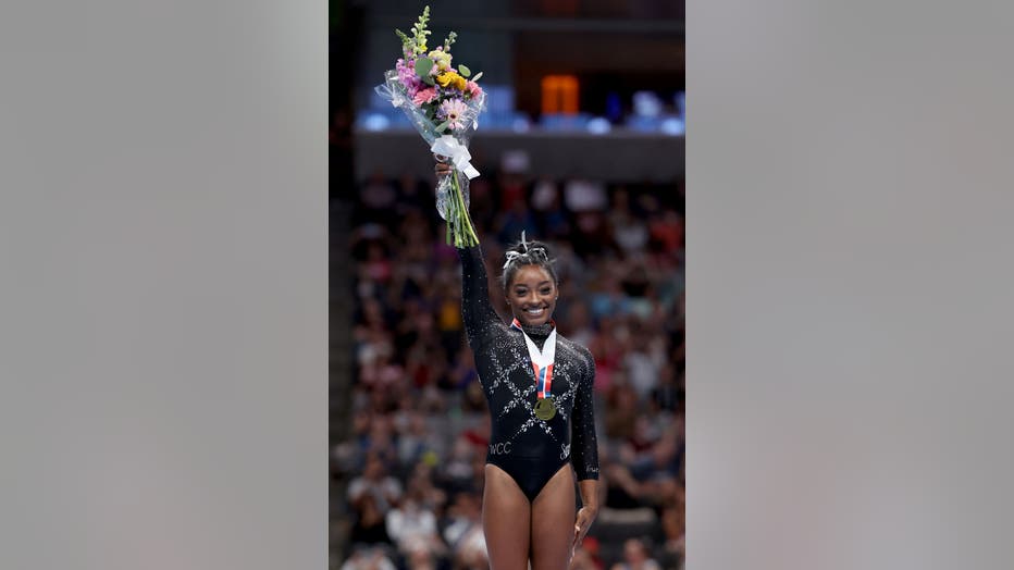 Simone Biles wins record 8th US gymnastics championship