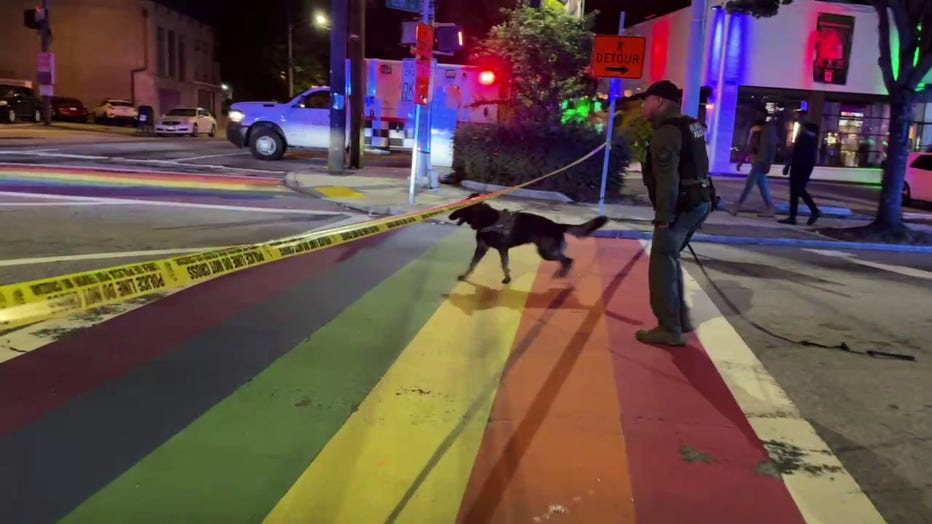 Atlanta Police scour for clues after a shooting in Midtown Atlanta on Aug. 10, 2023.