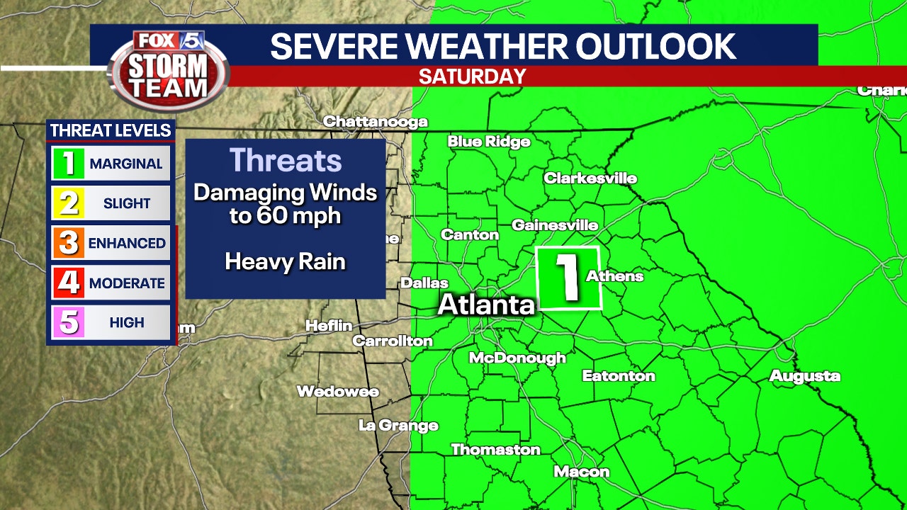 Georgia weather Strong to severe storms possible Saturday Georgia weather Strong to severe storms possible Saturday