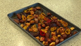 Recipe: Baked sweet potatoes, sausage and sweet peppers