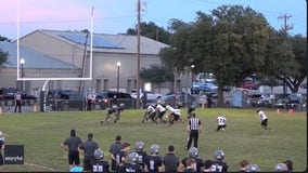 Texas high school field goal kick caught by passing car, caught on video