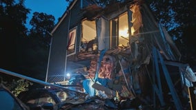 Groom won't be able to carry his bride over threshold after storm knocks tree into home
