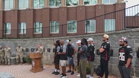 Atlanta Falcons visit Dobbins Air Force Base in Marietta