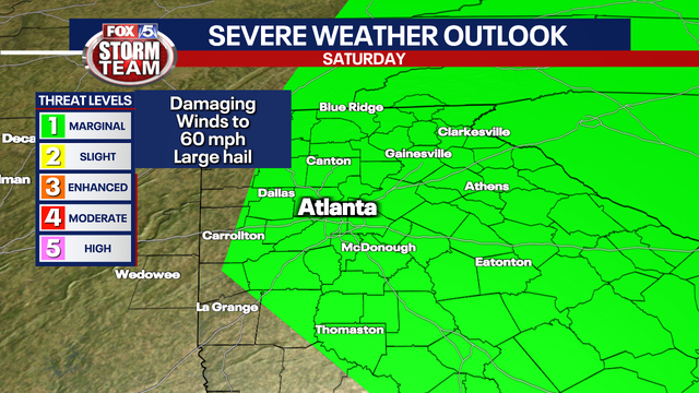 Georgia weather: Strong to severe storms possible Saturday