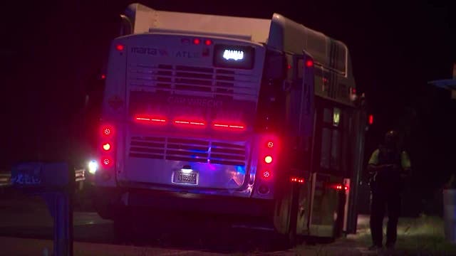 6 people injured after car crashed head-on into MARTA bus, officials say