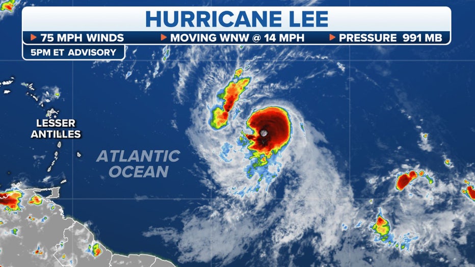 Lee close to hurricane strength in Atlantic, Expected to rapidly intensify