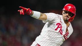 Bryce Harper slugs 2 more homers as Phillies pound Braves 10-2 in Game 3 of  NL Division Series - WHYY