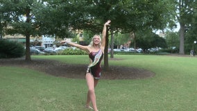 World champion baton twirler wows crowds at University of Georgia games