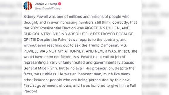 Trump insists attorney Sidney Powell never part of his legal team