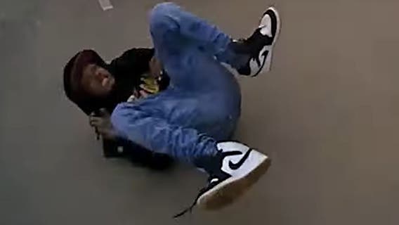 Car theft suspect tries to make a run for it but trips over his own two feet