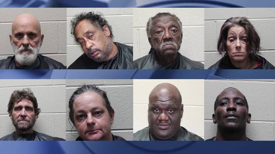 Nine people were arrested in connection to a drug house bust on Oct. 20, 2023.