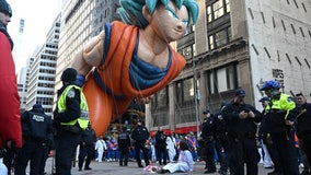 Protestors interrupt 2023 Macy's Thanksgiving Day parade