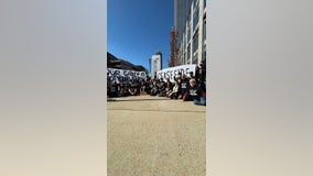 Atlanta's Jewish Voice for Peace march on Sen. Ossoff's midtown office