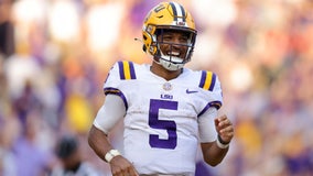 LSU's Jayden Daniels becomes only player in FBS history to pass for 350, run 200 yards in a game