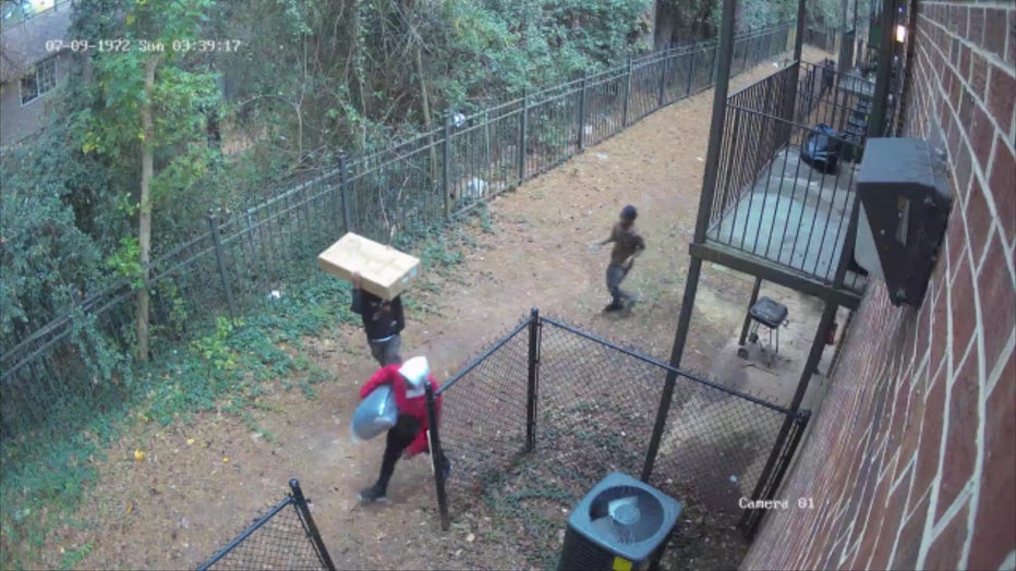 Juveniles were caught on camera steeling from an Amazon truck at a southwest Atlanta apartment complex on Nov. 12, 2023.