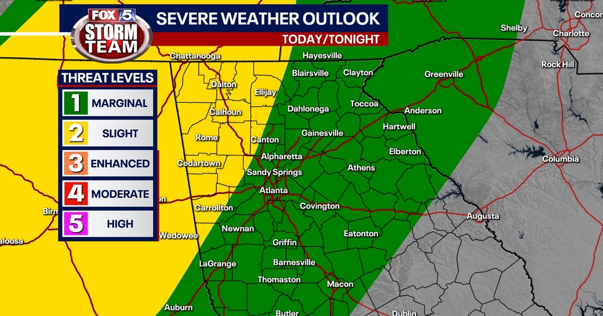 Risk of severe storms overnight for metro Atlanta, North Georgia | FOX ...