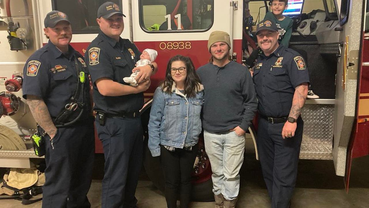 ‘A happy ending’ Fayette County firefighters reunite with baby whose