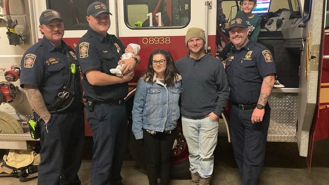 'A happy ending': Fayette County firefighters reunite with baby whose life they saved