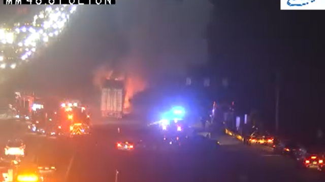 I-20 WB at Fulton Industrial Blvd. blocked for hours after tractor-trailer fire