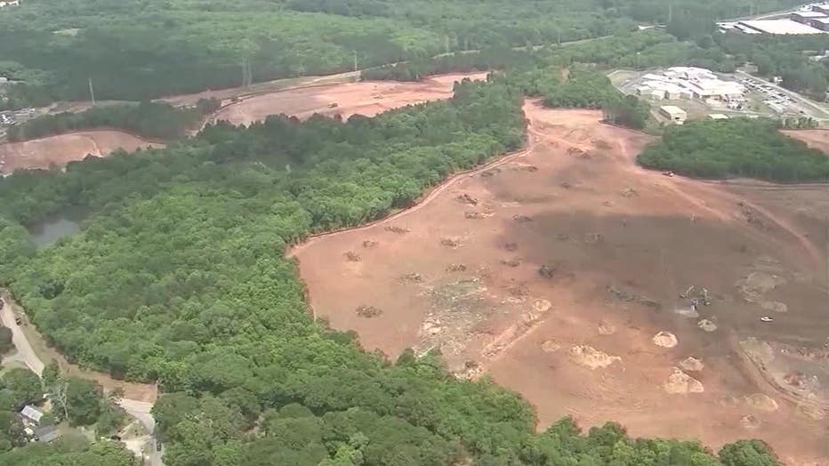 An aerial view of the future Atlanta Public Safety Training Center in DeKalb County.