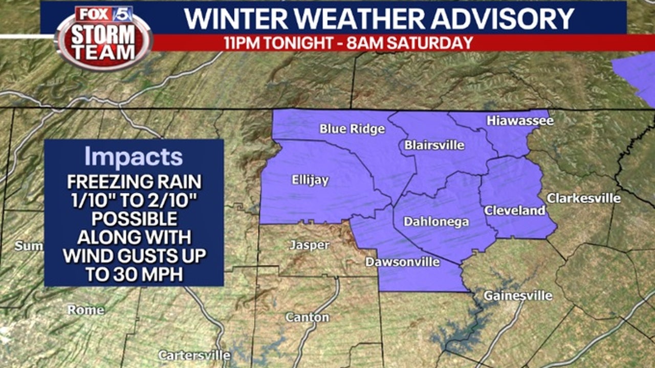 Atlanta Weekend Weather Outlook Jan 5 6 2024 FOX 5 Atlanta   WINTER WEATHER ADVISORY JAN5 6 