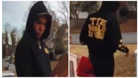 Man in 'The World is Yours' hoodie steals Apple watch from Lawrenceville porch