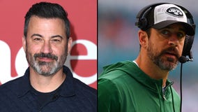 Aaron Rodgers takes Epstein-related dig at Jimmy Kimmel; late-night host fires back