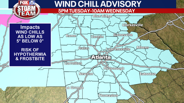 Georgia Arctic blast: Wind chill drop temperatures to dangerous levels
