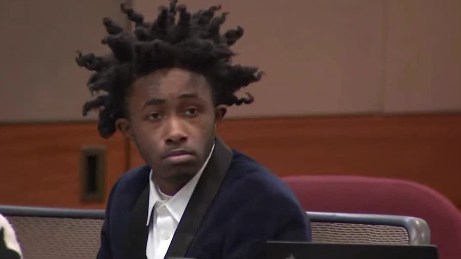 Rodalius Ryan, a co-defendant of Young Thug, sits in a Fulton County courtroom during the YSL RICO trial on Jan. 11, 2024.
