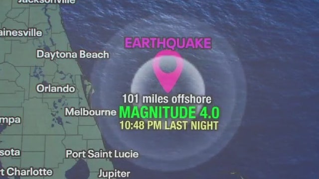 Rare earthquake reported off the coast of Cape Canaveral, Florida