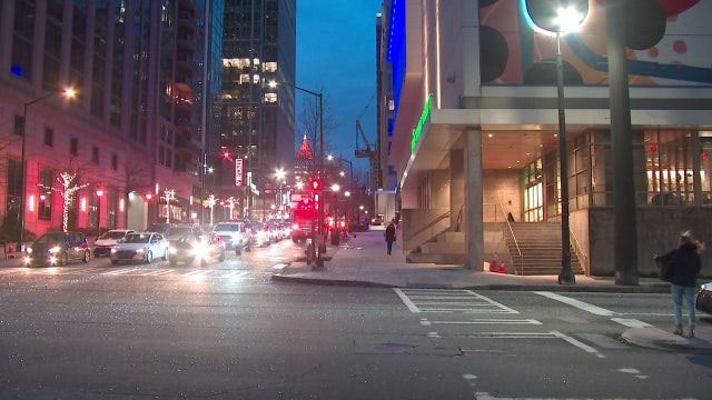 Midtown Atlanta street closed due to falling glass