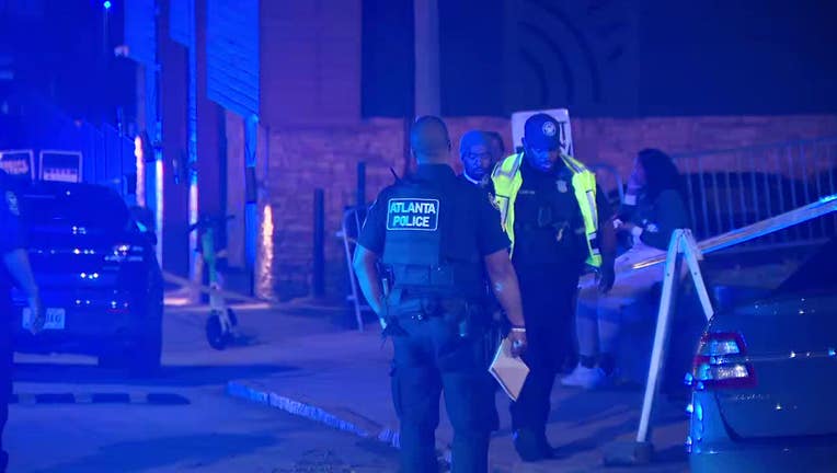 Atlanta police investigate a deadly shooting outside the Trap Music Museum located on Travis Street NW on Feb. 23, 2024.